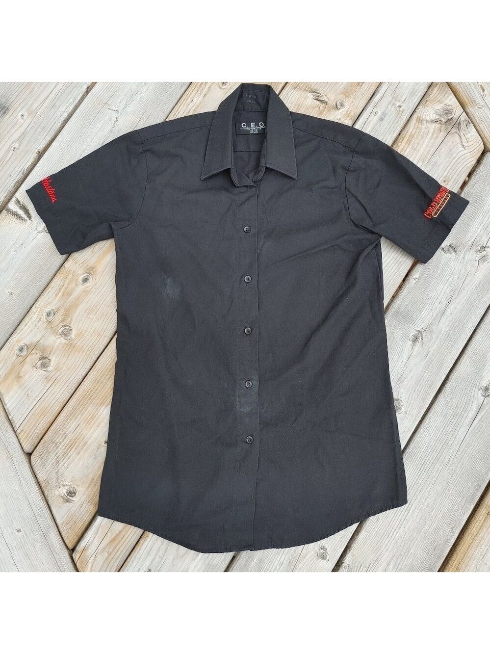 Tim Hortons Cold Stone Creamery Employee Dress Collared Black Shirt XS E…